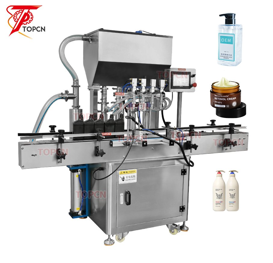 Máquina de llenado automática de pistón neumático para miel, especias, aceite, agua, líquido, salsa, pasta, jabón, detergente, champú, crema y loción