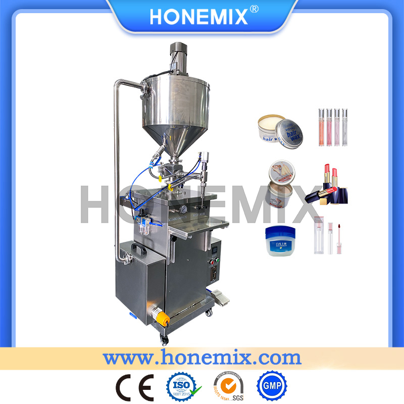 Máquinas de llenado de crema de bálsamo labial de maquillaje cosmético Honemix semiautomáticas 10-100ml Máquina de llenado de líquido de cera caliente pequeña