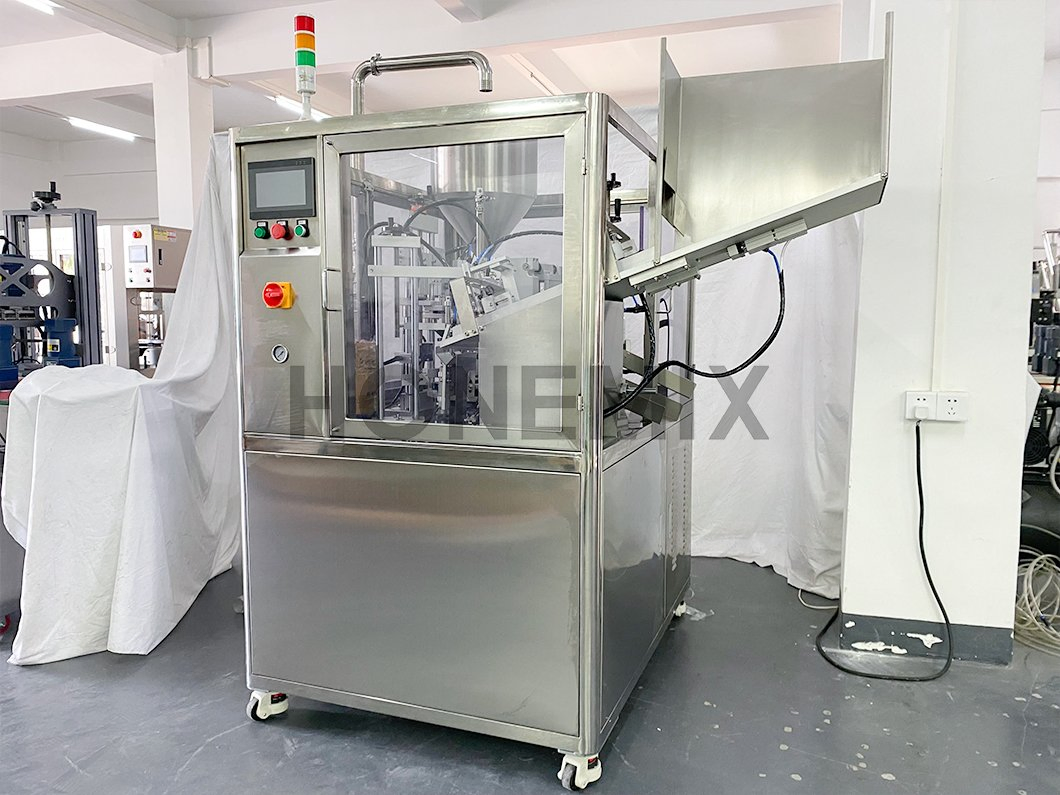 Fabricante de envases Hone Máquina de llenado, sellado e impresión de tubos plásticos rotativos para crema de manos, protector solar, crema de maquillaje, loción cosmética y pasta