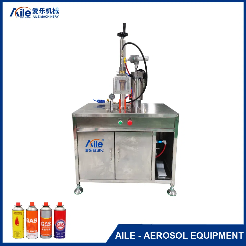 Máquina de producción de recarga de gas butano de operación simple, equipo de llenado de aerosol semiautomático