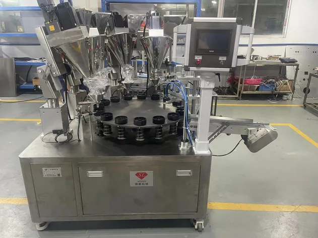 Línea de fabricación de cosméticos para el llenado automático de polvo suelto cosmético de color base 4