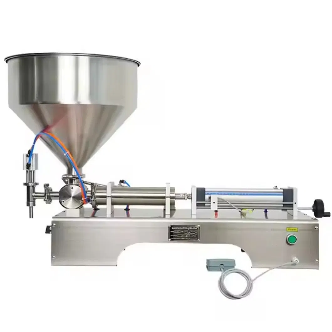 100-1000ml Máquina de llenado manual de líquido para agua, jugo y bebidas, con pistón neumático horizontal semiautomático para uso químico