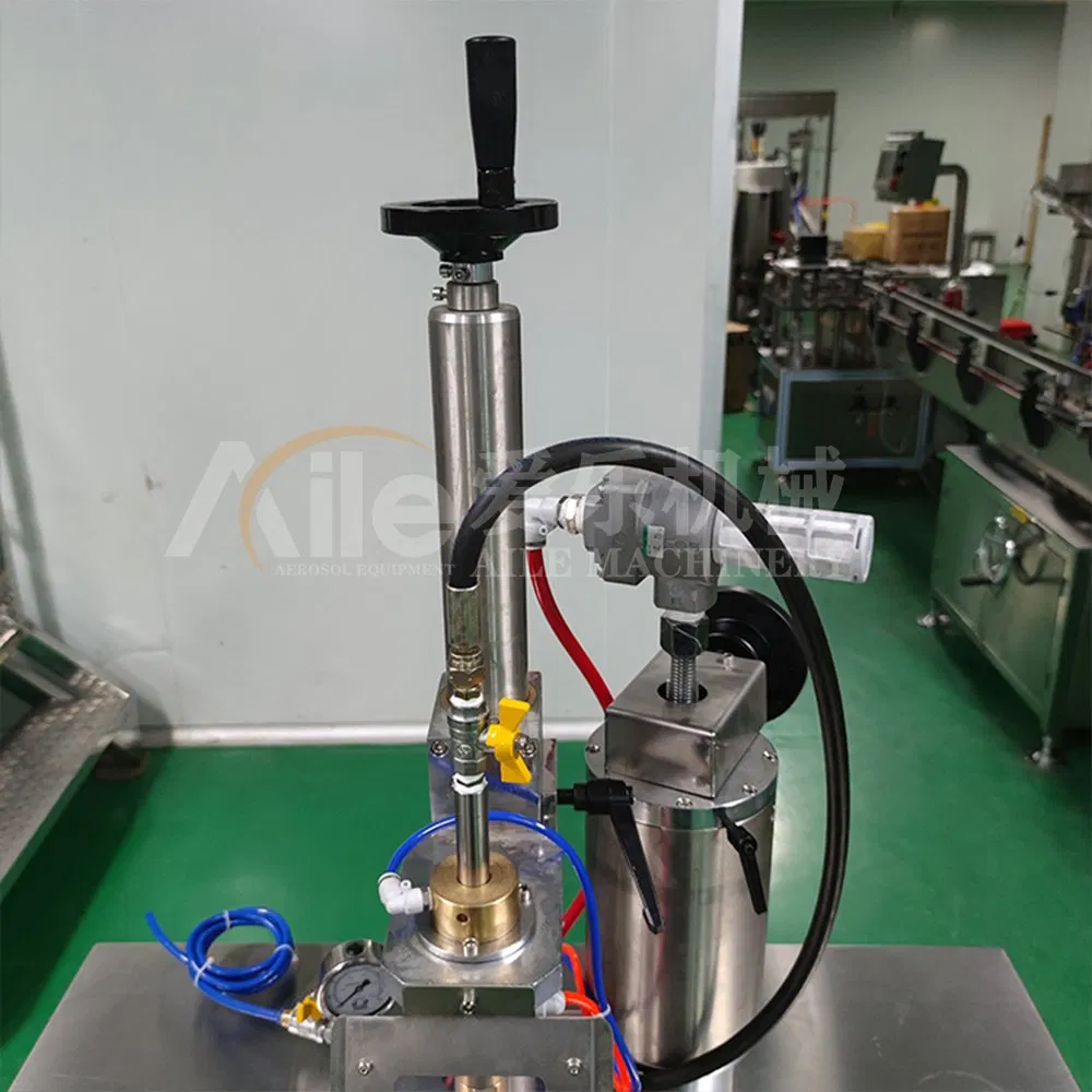 Máquina de producción de recarga de gas butano de operación simple, equipo de llenado de aerosol semiautomático