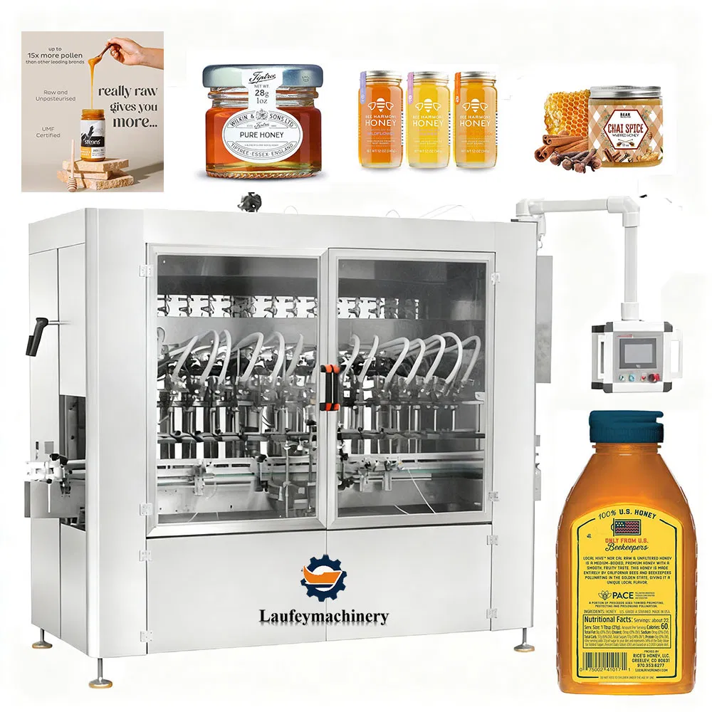 Máquina de embotellado de pistón neumático versátil, máquina de llenado de líquidos para líquidos de alta viscosidad, miel, salsa, líquido, agua