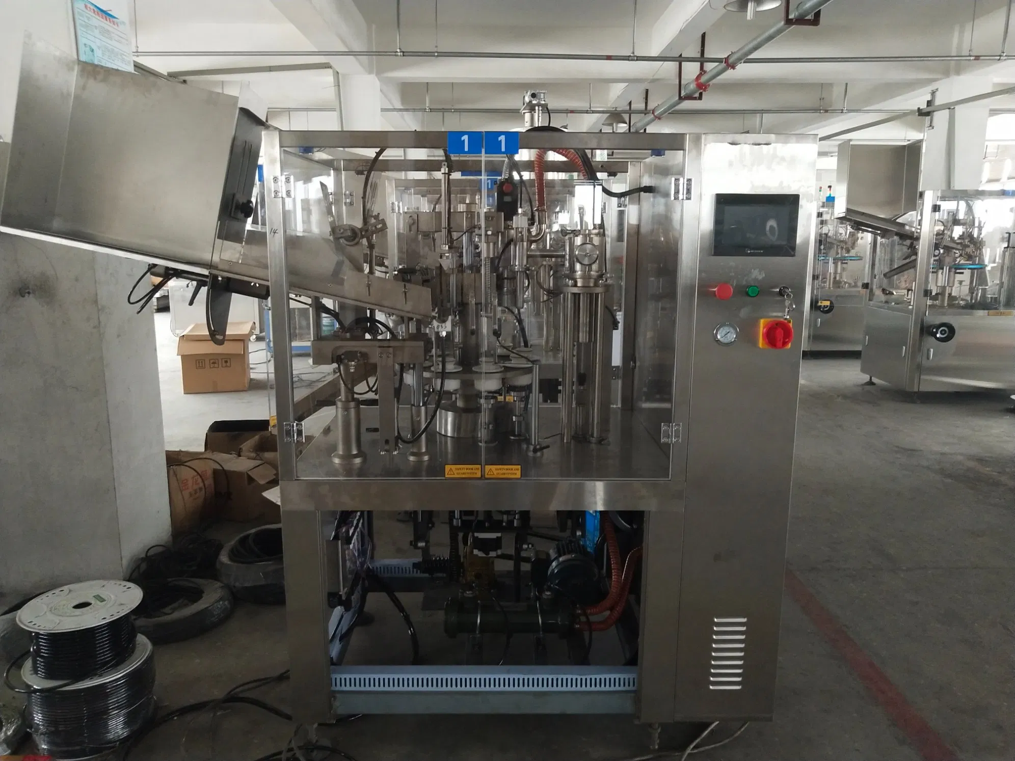 Máquina automática de llenado y sellado de tubos de aluminio y plástico para crema cosmética, ungüento y gel
