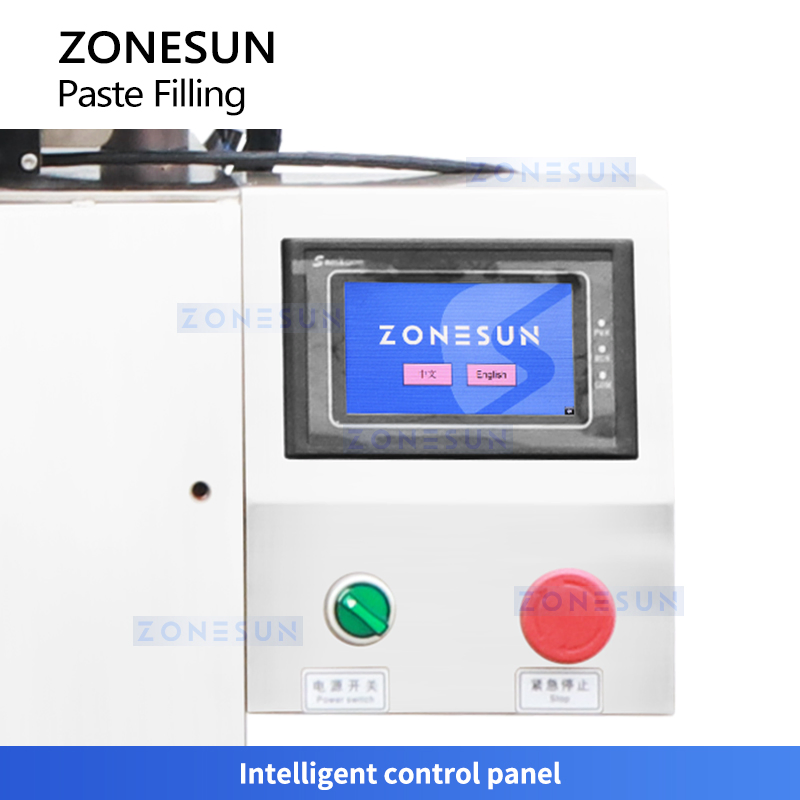 Zonesun Zs-Gtpp1h Máquina de llenado de pistón semiautomática para pasta espesa con tolva calefaccionada para envasado de crema, bálsamo labial y ungüento