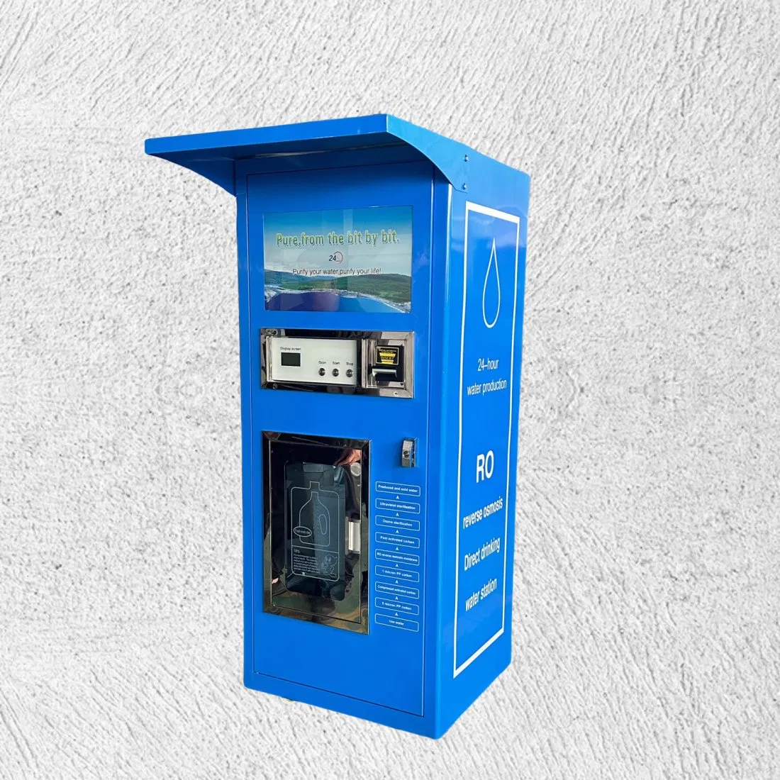 Estación de recarga de agua operada por monedas, máquina expendedora de agua automática