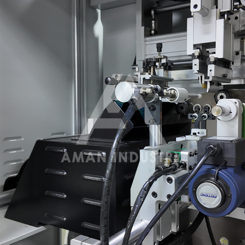 Máquina de serigrafía automática rotativa para producción de pequeños lotes de tapas de botellas y tarros