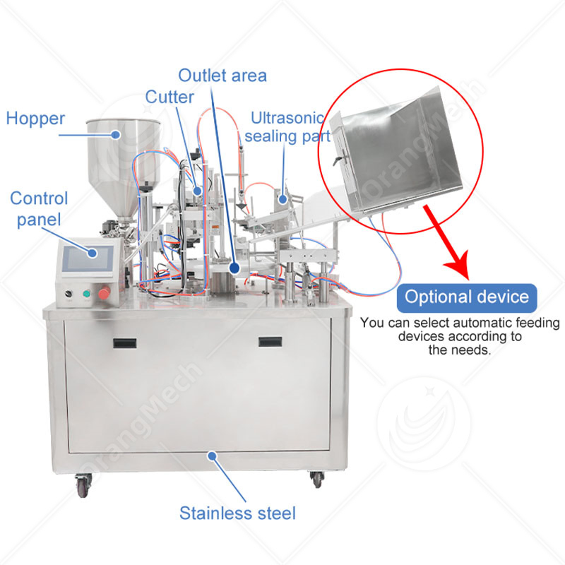 Máquina de llenado y sellado de tubos de pasta de crema cosmética suave de plástico semiautomática