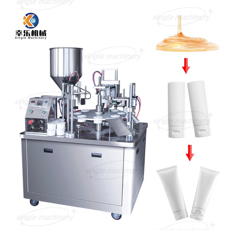 Máquina de llenado y sellado de tubos de aluminio semiautomática para cosméticos, ungüentos, geles, pasta de dientes y cremas