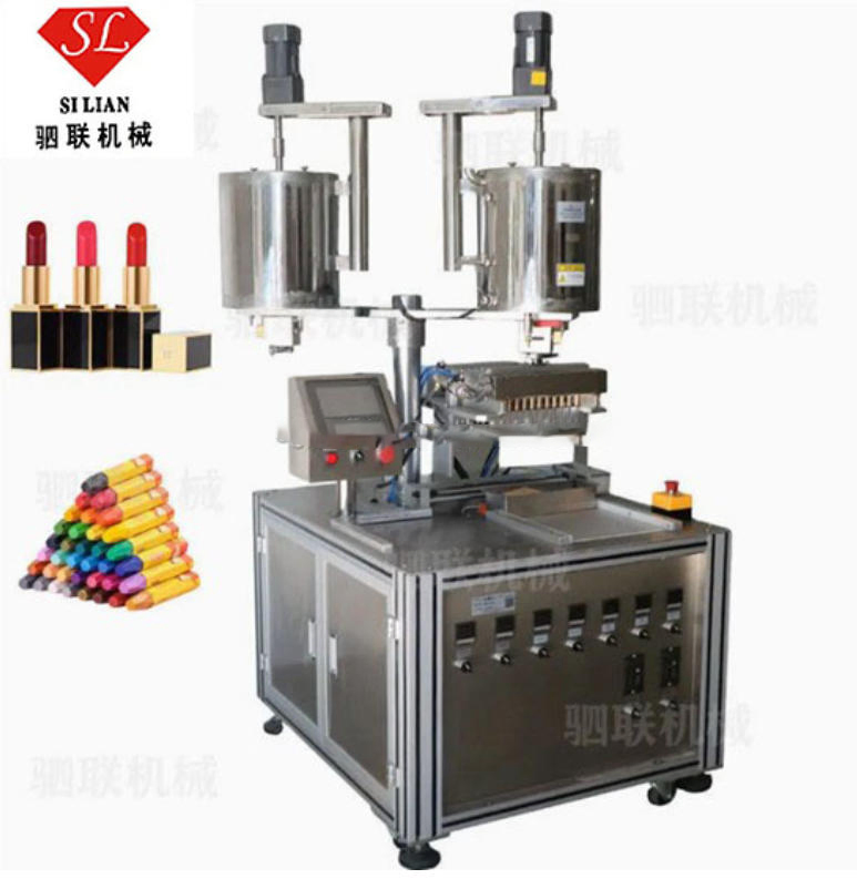 Máquina de llenado de pasta para tubo de lápiz labial, máscara de pestañas, bálsamo labial, molde cosmético semiautomático 12