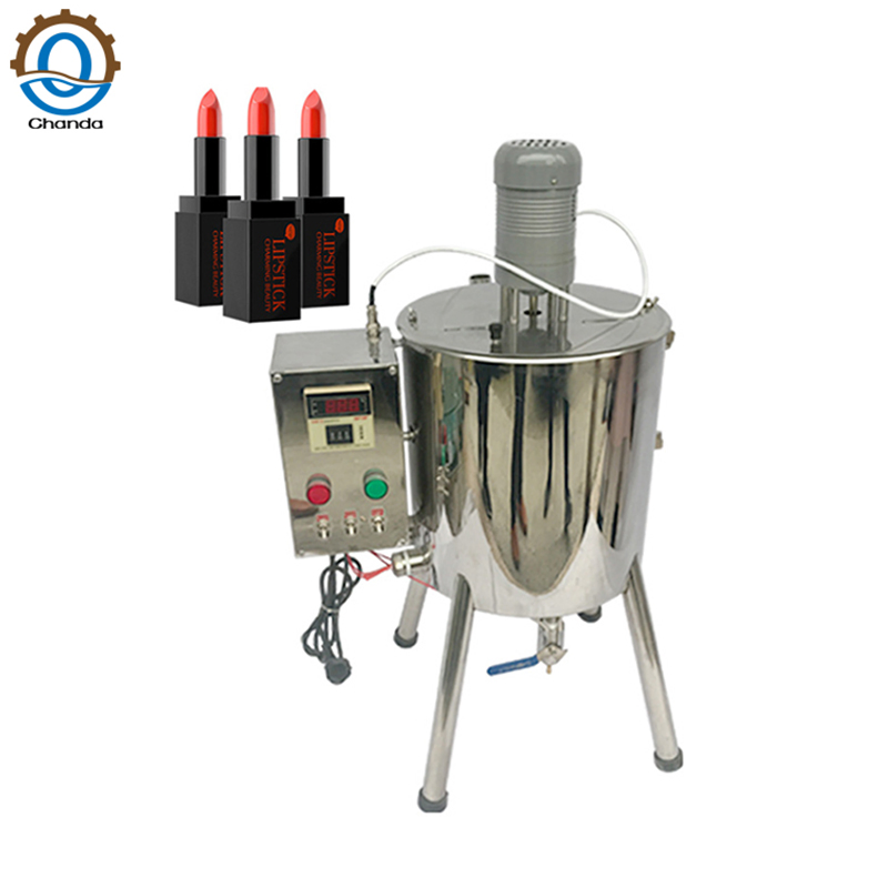 Máquina semiautomática para la fabricación de lápiz labial cosmético, bálsamo labial, máquina de calentamiento, mezcla y llenado de brillo labial
