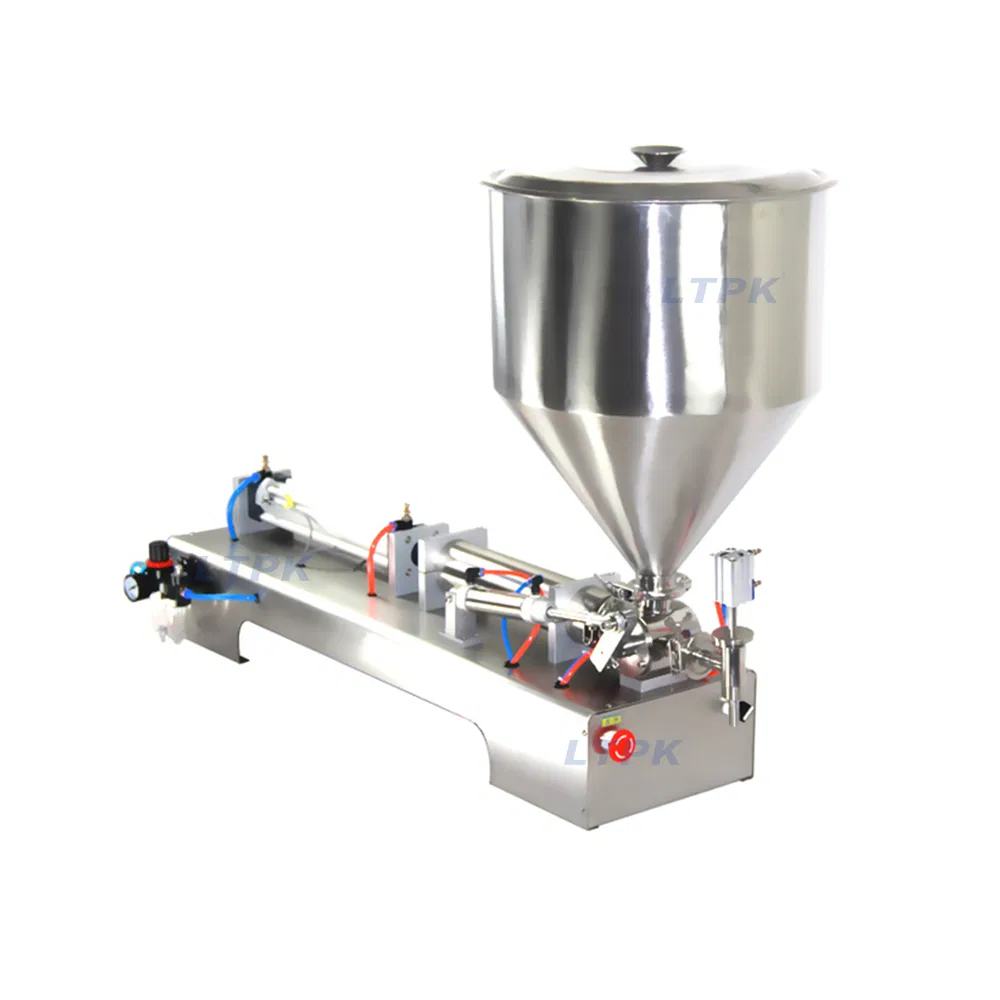 G1wg 100-1000ml Máquina de llenado de mantequilla de maní semiautomática neumática para líquidos viscosos, yogur, gelatina, pasta de tomate, mermelada, salsa, miel