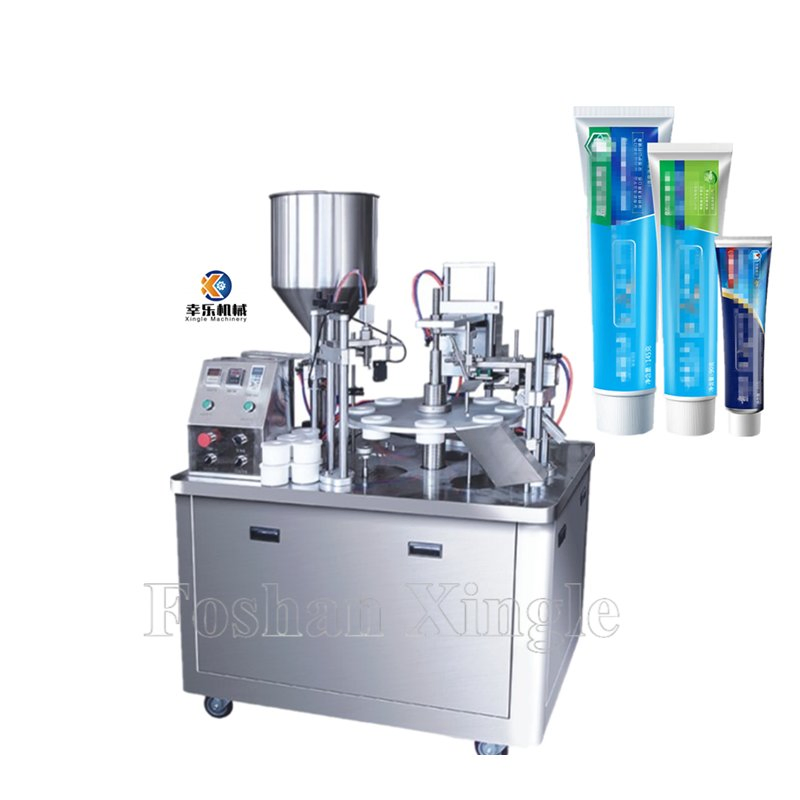 Máquina de llenado y sellado de tubos de aluminio semiautomática para cosméticos, ungüentos, geles, pasta de dientes y cremas