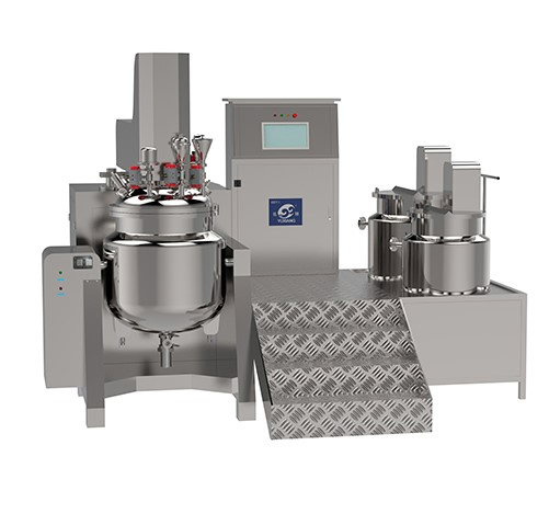 Horno de vacío industrial de doble caldera para cosméticos con mezclador emulsionante