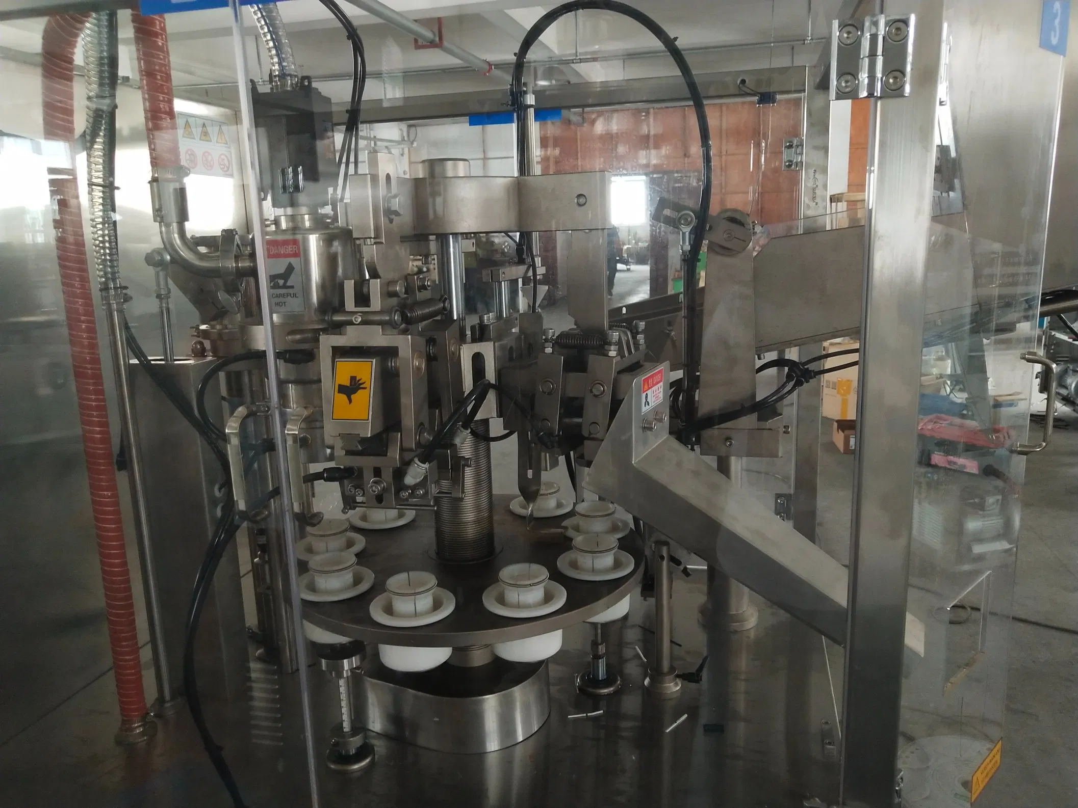 Máquina automática de llenado y sellado de tubos de aluminio y plástico para crema cosmética, ungüento y gel