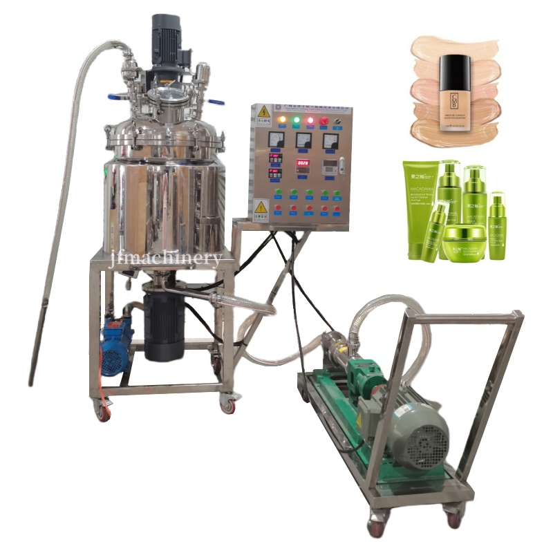 Máquina mezcladora homogeneizadora con elevación hidráulica, emulsificador al vacío, dispersor, homogeneizador, mezclador para cosméticos