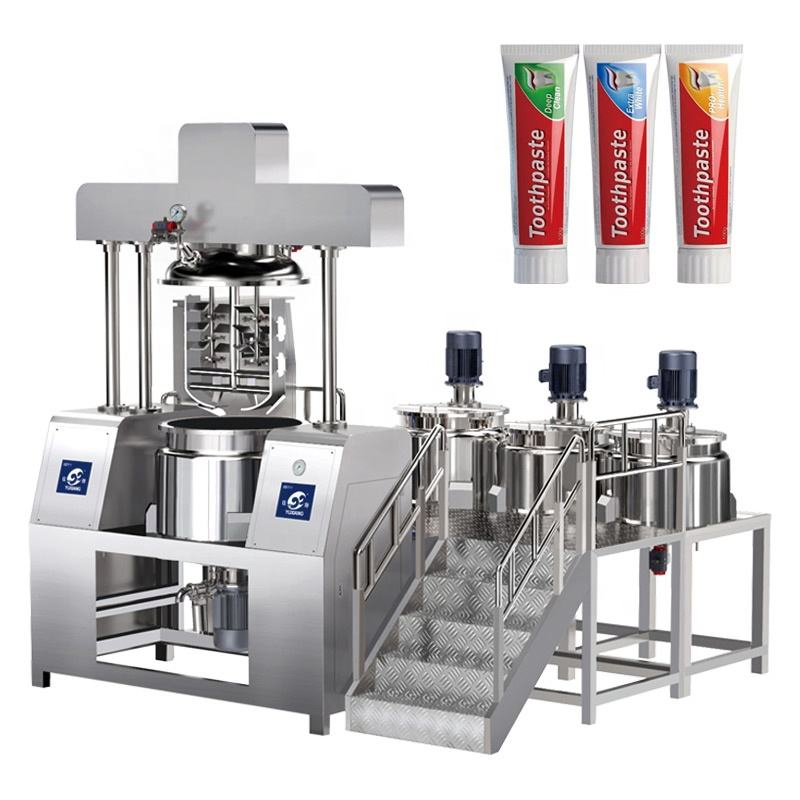 Mezclador emulsificador al vacío para crema cosmética, ungüento y pasta de dientes de alta viscosidad con elevación hidráulica y homogeneización al vacío
