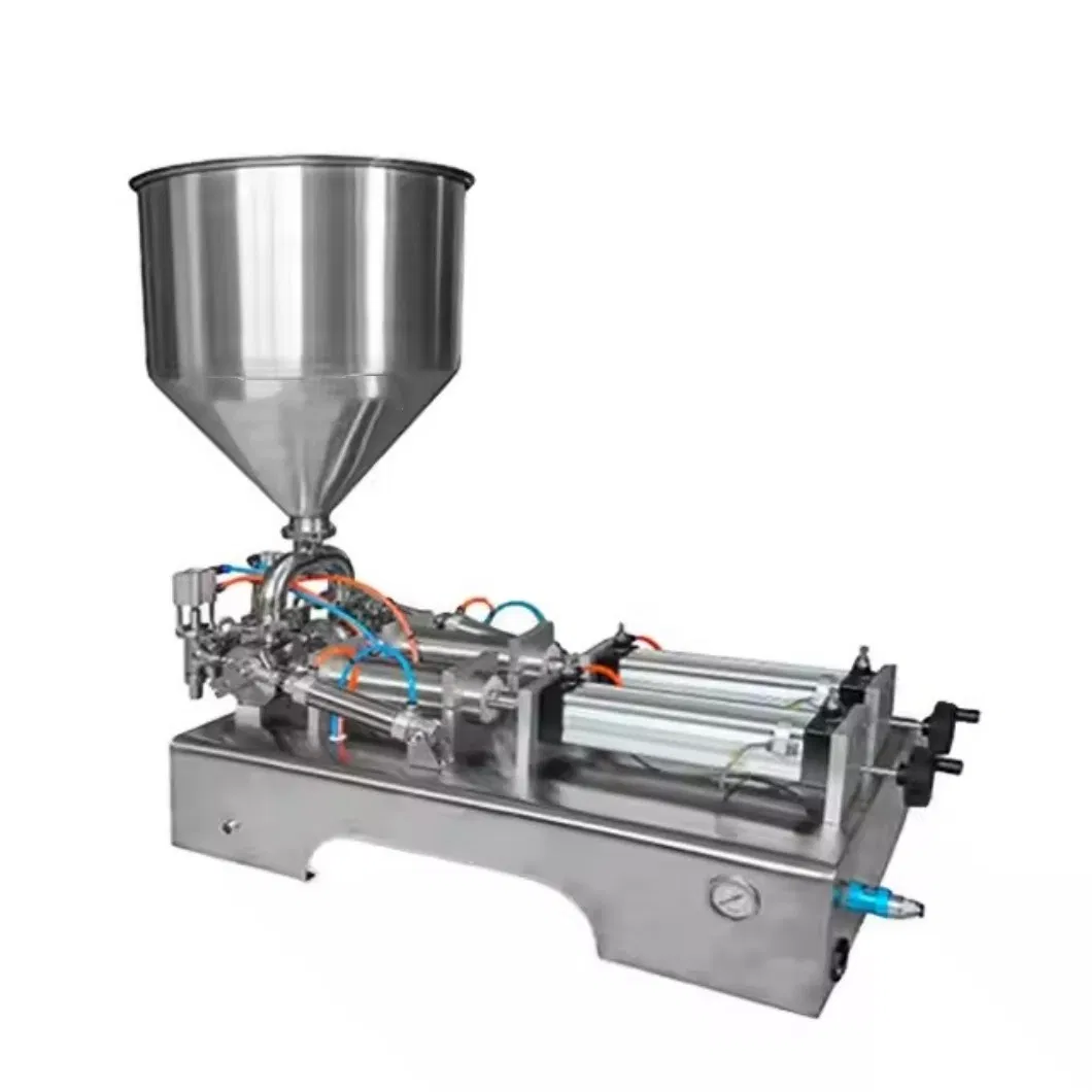 100-1000ml Máquina de llenado manual de líquido para agua, jugo y bebidas, con pistón neumático horizontal semiautomático para uso químico