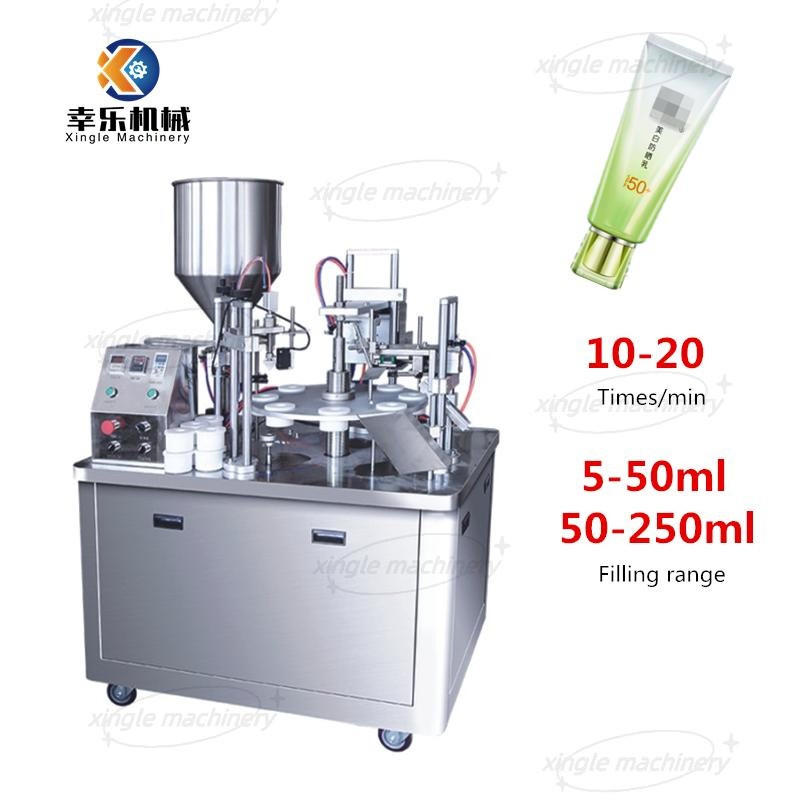 Máquina de llenado y sellado de tubos de aluminio semiautomática para cosméticos, ungüentos, geles, pasta de dientes y cremas