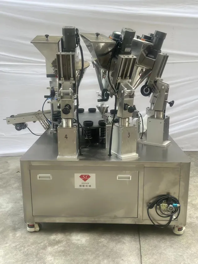 Línea de fabricación de cosméticos para el llenado automático de polvo suelto cosmético de color base 4