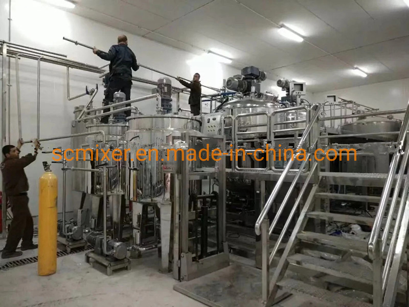 500L Máquina de Mezcla Cosmética de Elevación Homogeneizador de Vacío Emulsificador para Crema de Loción de Acero Inoxidable Mayonesa Gelatina de Petróleo