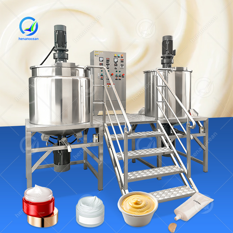 50L 500L Homogeneizador Emulsificante Hidráulico de Tipo Fijo de Alta Eficiencia Máquina Mezcladora de Homogeneización Cosmética Alimentaria Pastel Gel Chocolate Emulsificador al Vacío