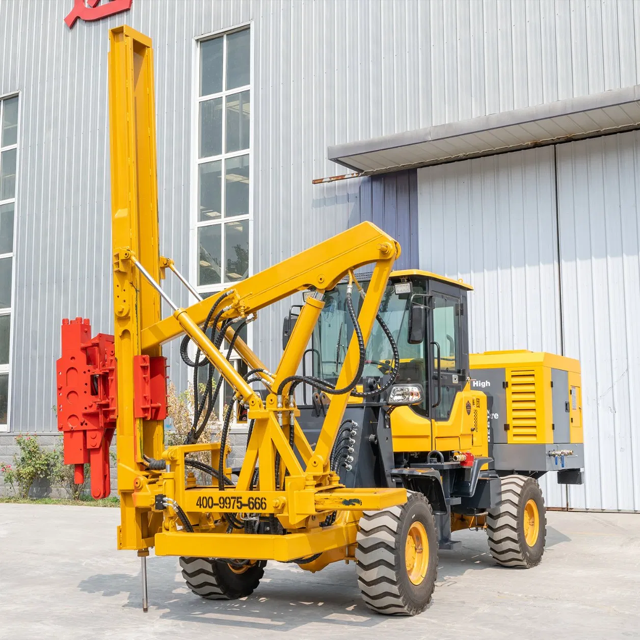 Máquina de Pilas de Guardarraíl de Carretera para Hincado de Pilas Extractor de Pilas Rotatorio