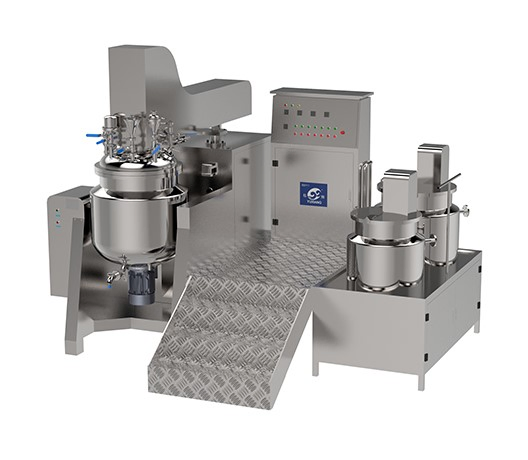 Horno de vacío industrial de doble caldera para cosméticos con mezclador emulsionante