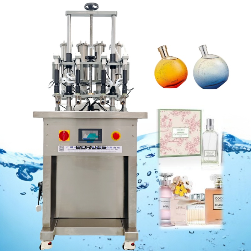 Máquina de llenado de perfume líquido neumática semiautomática para botellas de vidrio de mini tónico y licor