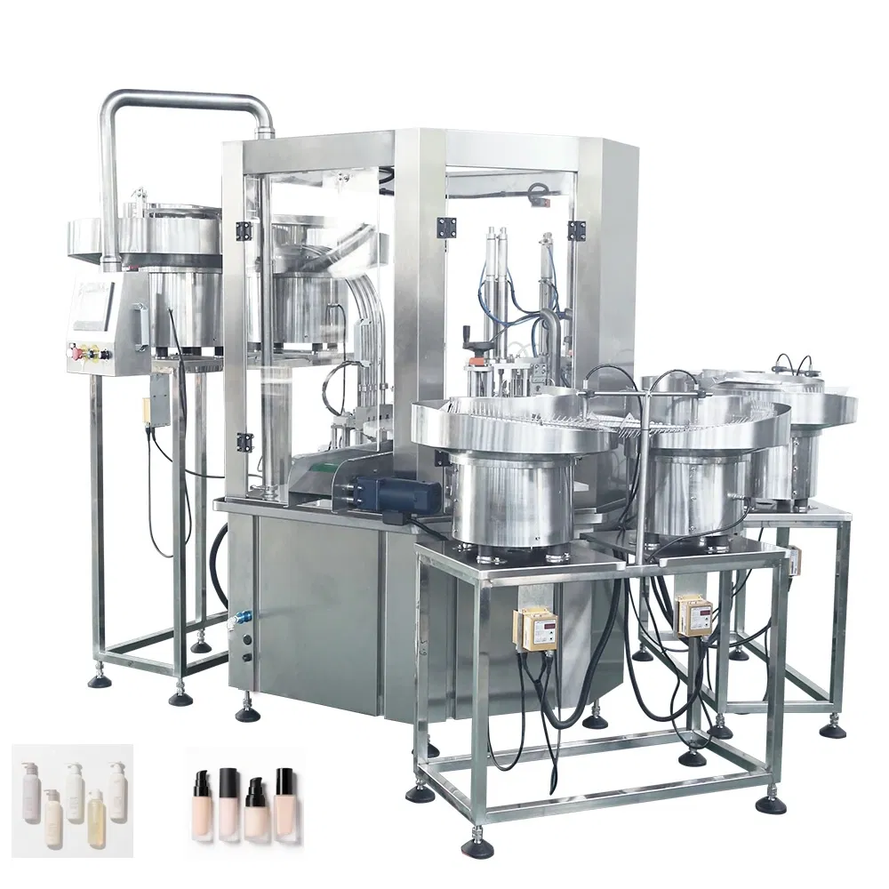 Línea de llenado automática de spray corporal y perfume Paixie - Máquina de embotellado con bomba de pistón neumática para líquidos cosméticos y fragancias