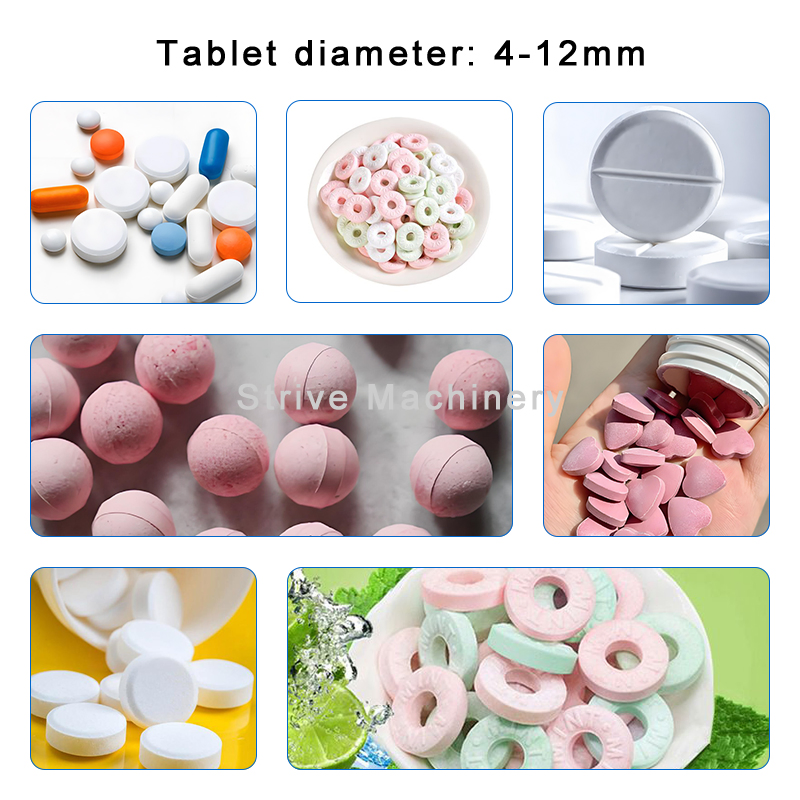 Zp9a Máquina de fabricación de caramelos en polvo para laboratorio farmacéutico en miniatura, prensa de tabletas rotativa