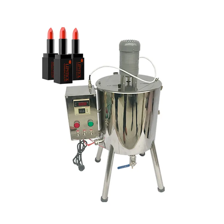 Máquina semiautomática para la fabricación de lápiz labial cosmético, bálsamo labial, máquina de calentamiento, mezcla y llenado de brillo labial