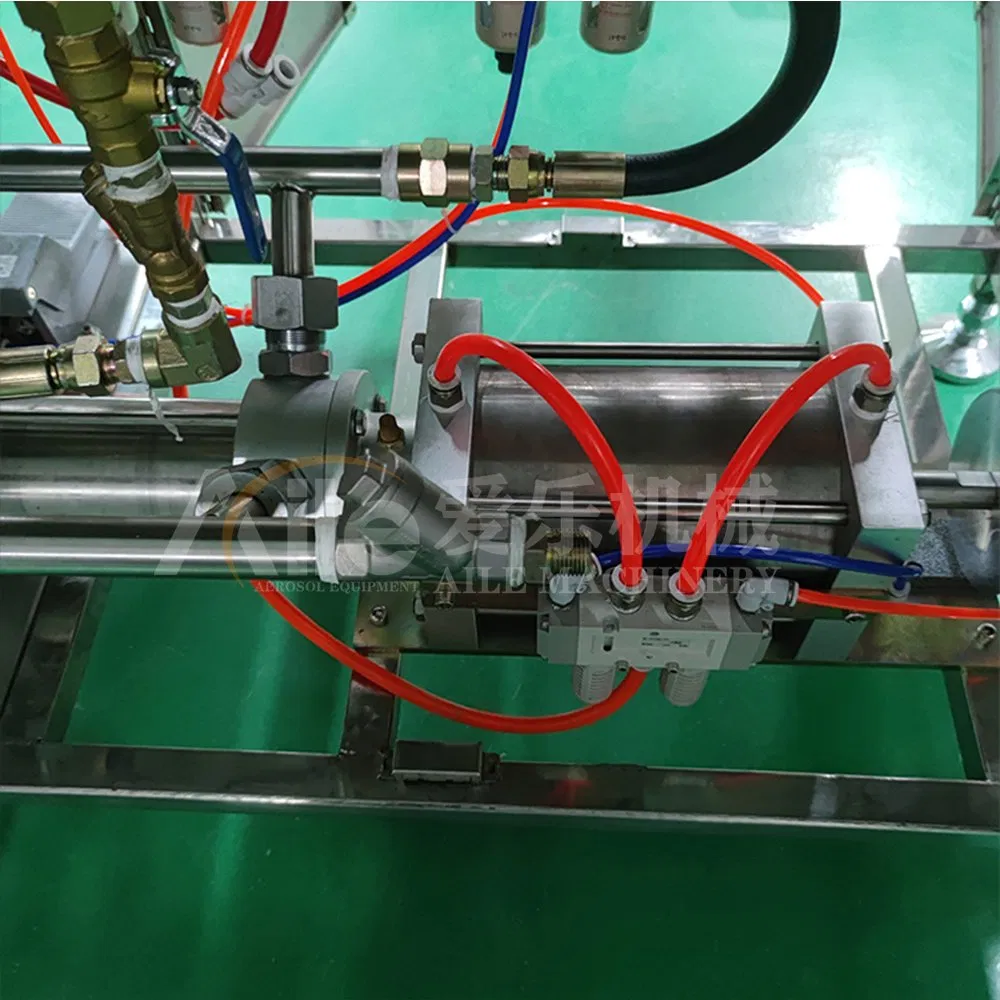 Máquina de producción de recarga de gas butano de operación simple, equipo de llenado de aerosol semiautomático