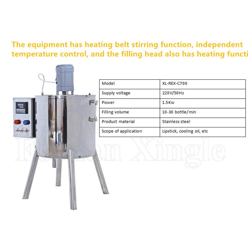 Mezclador y llenador de bálsamo labial semiautomático 15L 30L Máquina de mezcla y llenado de aceite de enfriamiento, esmalte de uñas, lápiz labial, crema, cosméticos