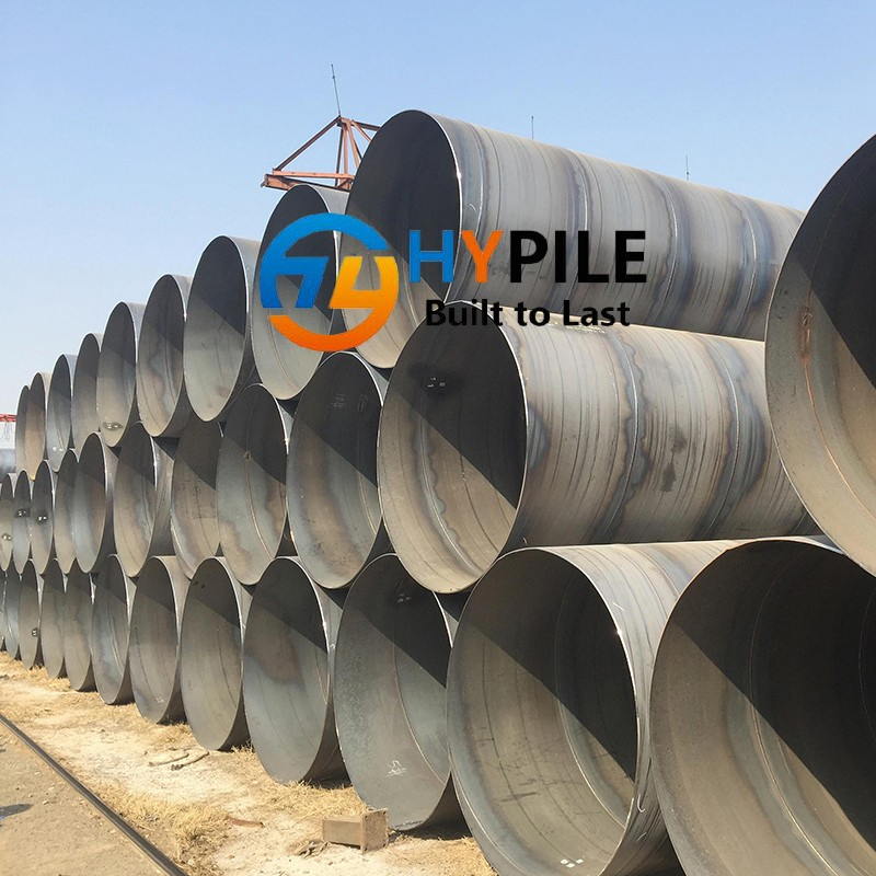 Large Diameter 12-50m SSAW Carbon Steel Spiral Weld Pipe for Jetty Construction