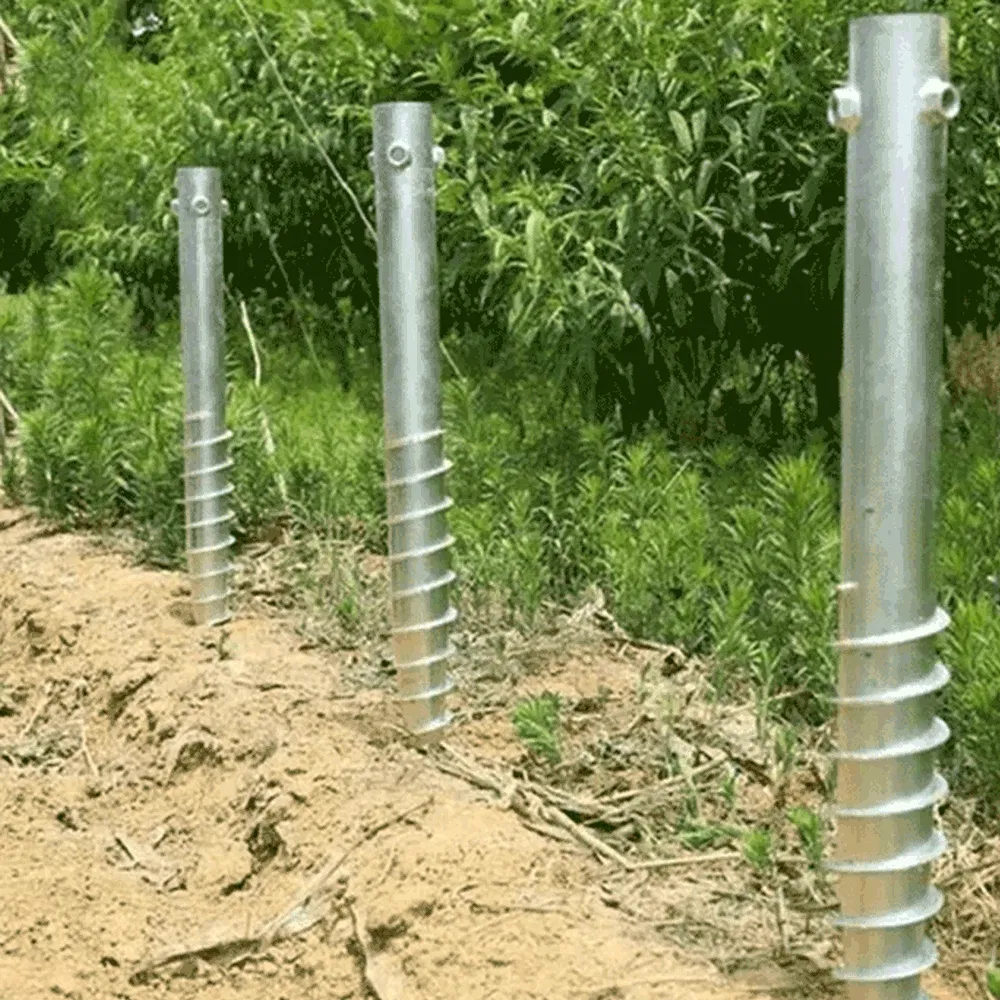 هيكل لوحة الطاقة الشمسية حامل برغي حلزوني دودة الأرض تركيب أرضي للطاقة الشمسية