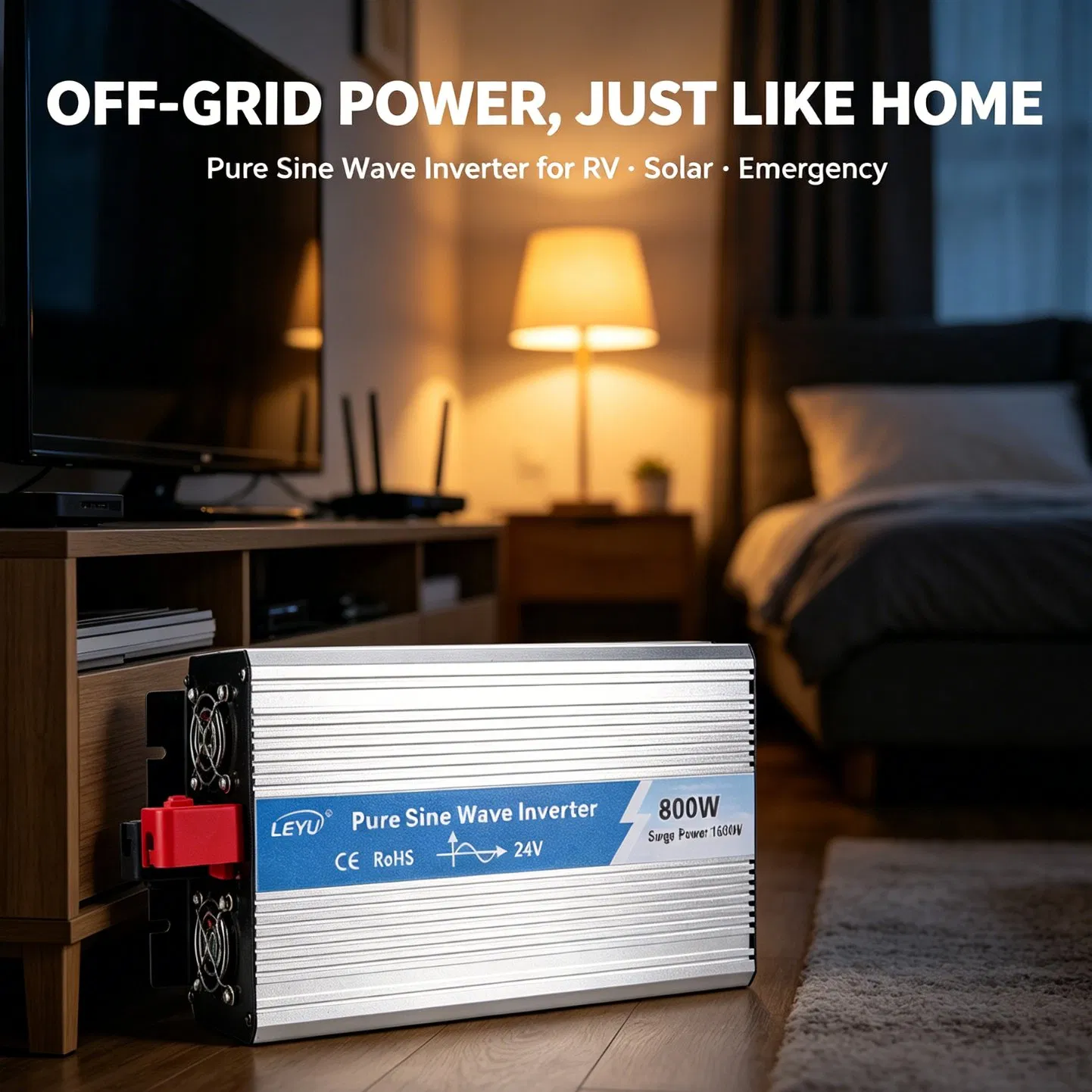 أوبيب 300W/500W/800W/1000W/1200W/1500W/3000W 12V/24V/48V عاكس طاقة هجين يعمل بموجة جيبية نقية عالمية من الطاقة الشمسية من DC إلى AC 110V/120V/220V/230V