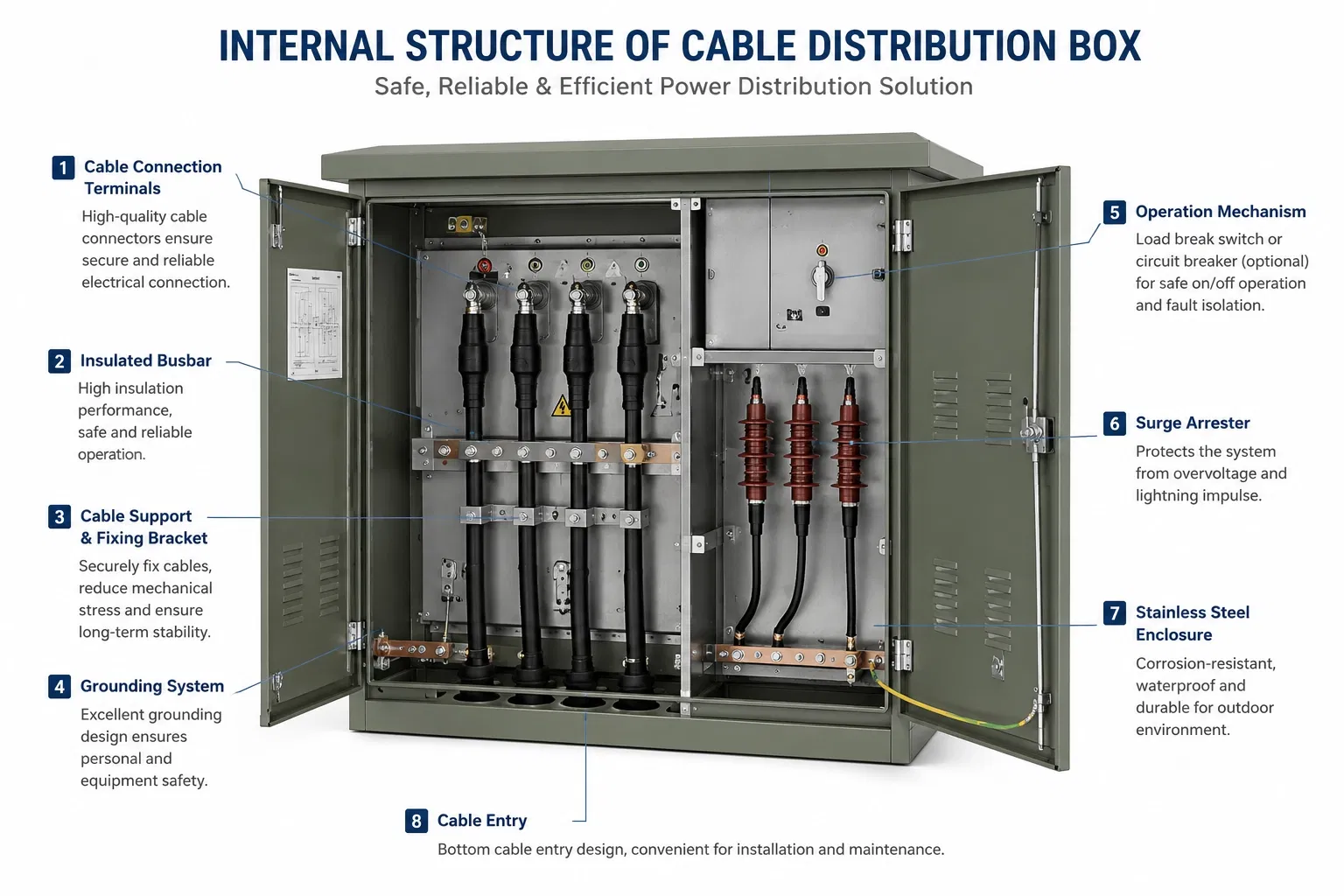 صندوق فرع كابل عالي الجهد 33kv لمزرعة الرياح