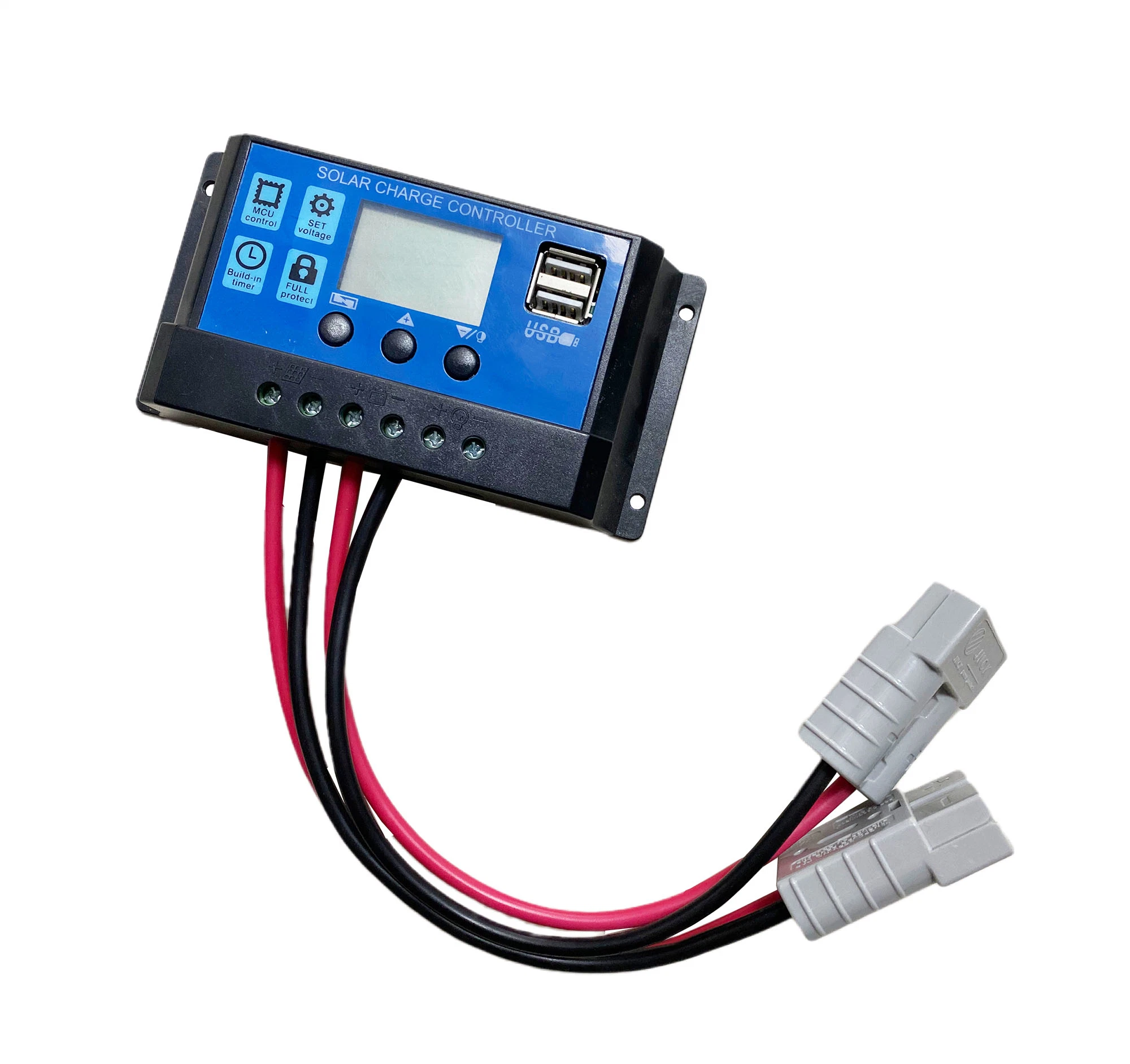 وحدة تحكم شحن شمسي أوتوماتيكية وحدة تحكم PWM شاشة LCD مزدوجة USB 5V مخرج لوحة شمسية منظم PV