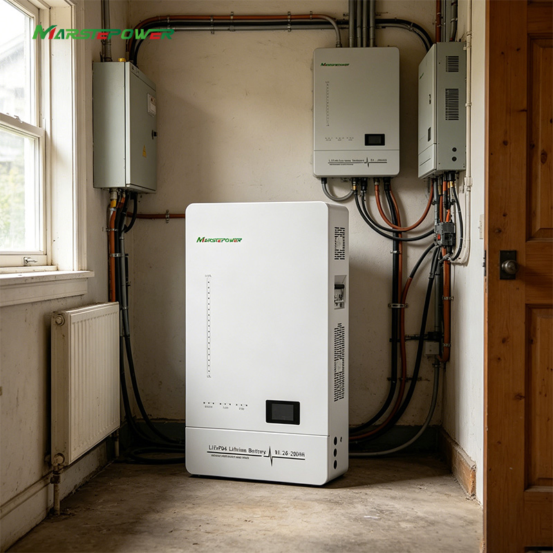 51.2V200ah بطارية ليثيوم مثبتة على الحائط للاستخدام في الطاقة الشمسية المنزلية
