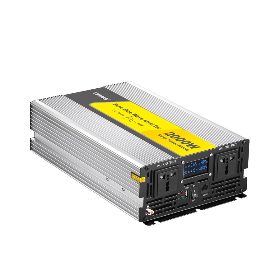 2000W 12V/24V/48V تحويل التيار المستمر إلى تيار متناوب 110V/220V/230V عاكس طاقة شمسية بتيار متناوب نقي