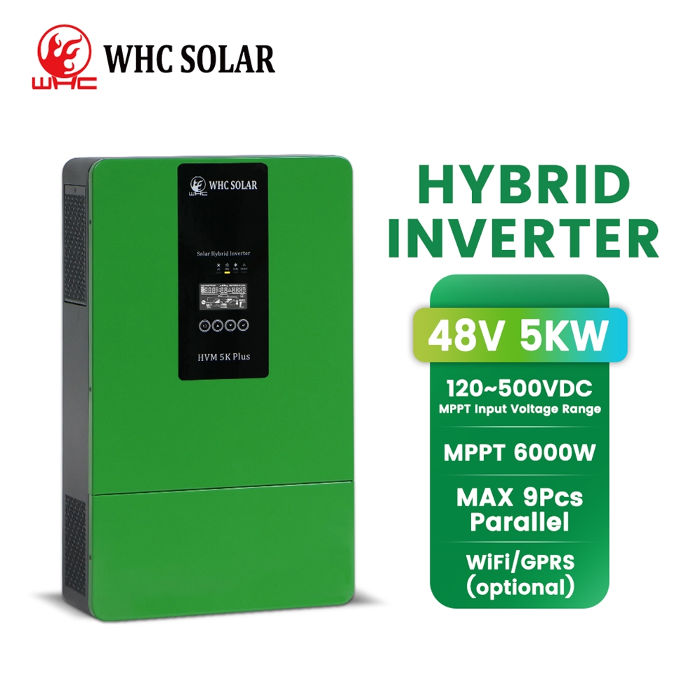 محول الطاقة الشمسية الهجين MPPT 5000W 3600W محول الطاقة الشمسية الهجين بجهد جيبي نقي مع حزمة بطارية ليثيوم