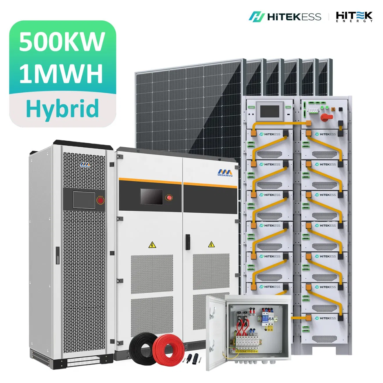 هايتيك 500kw على نظام الطاقة الشمسية خارج الشبكة 350kw 400kw 600kw 800kw نظام الطاقة الشمسية الهجينة مع تخزين الطاقة الجهد العالي 3 نظام الطاقة الشمسية ثلاثي الطور