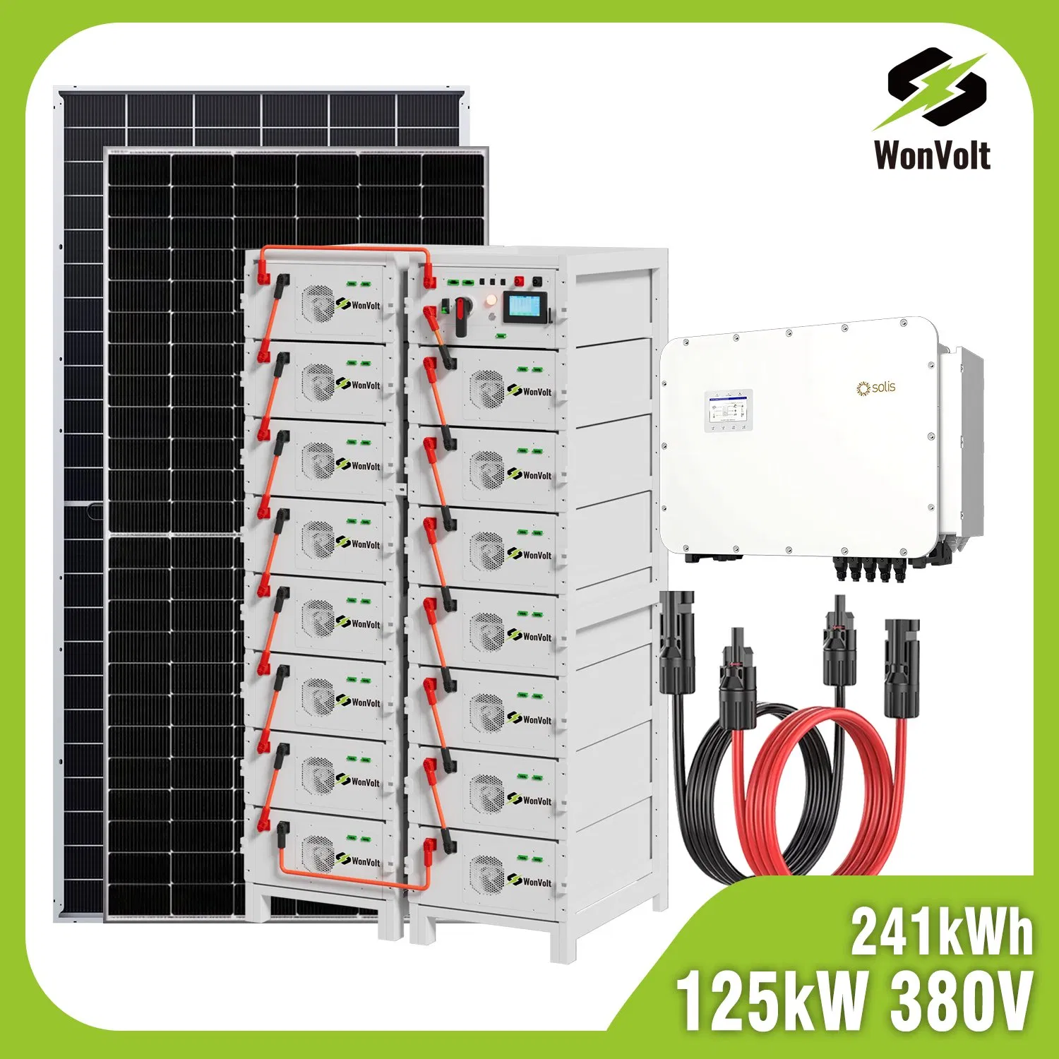 نظام تخزين الطاقة المنزلية وونفولت 300kw 50kw 100kw 150kw 200kw 250kw نظام الطاقة الشمسية الهجينة للتجارة مع بيس 300kwh 500kwh 1mwh