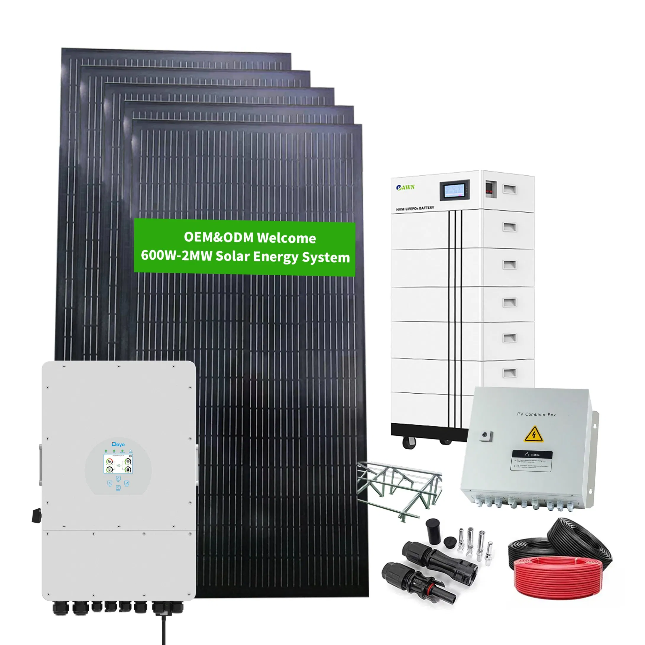 5kw 6kw 8kw 10kw 12kw 15kw 20kw 30kw-100MW مجموعات كاملة خلايا ضوئية وحدة الطاقة لوحة تخزين الطاقة هجينة على الشبكة / خارج الشبكة نظام الطاقة الشمسية