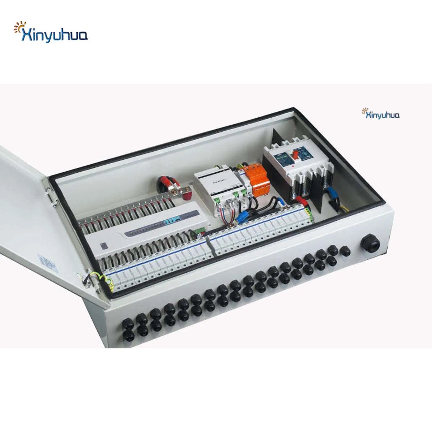 شهادة CE IEC صندوق تجميع الطاقة الشمسية DC 1000V 1500V مثبت على الحائط 8 في 1 خارج 2 سلاسل صندوق تقاطع الطاقة الشمسية