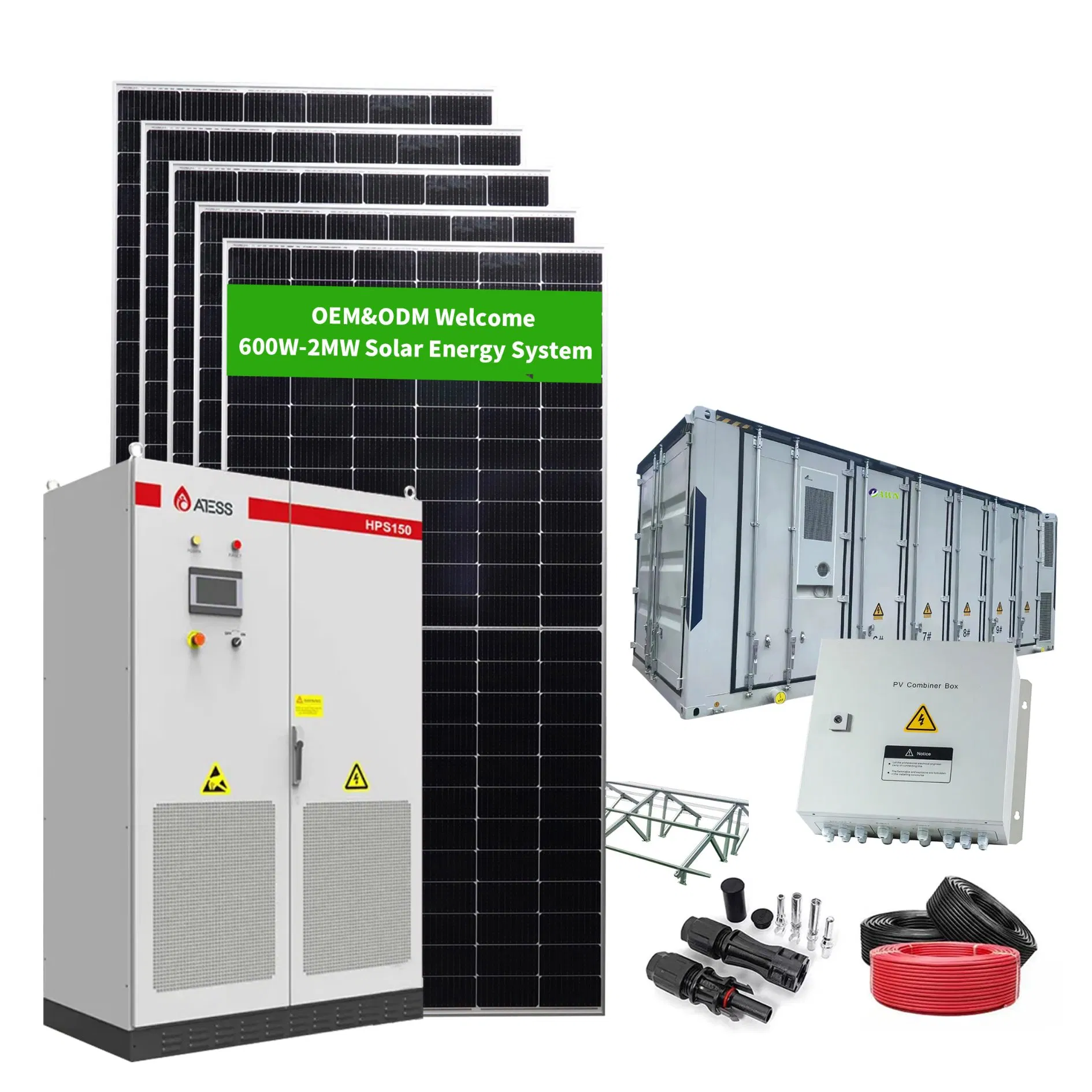 تخزين الطاقة 5kw 12kw 15kw 20kw 30kw 50kw 100kw 200kw 1MW 2MW 10MW 10kw نظام الطاقة الشمسية المتصل بالشبكة