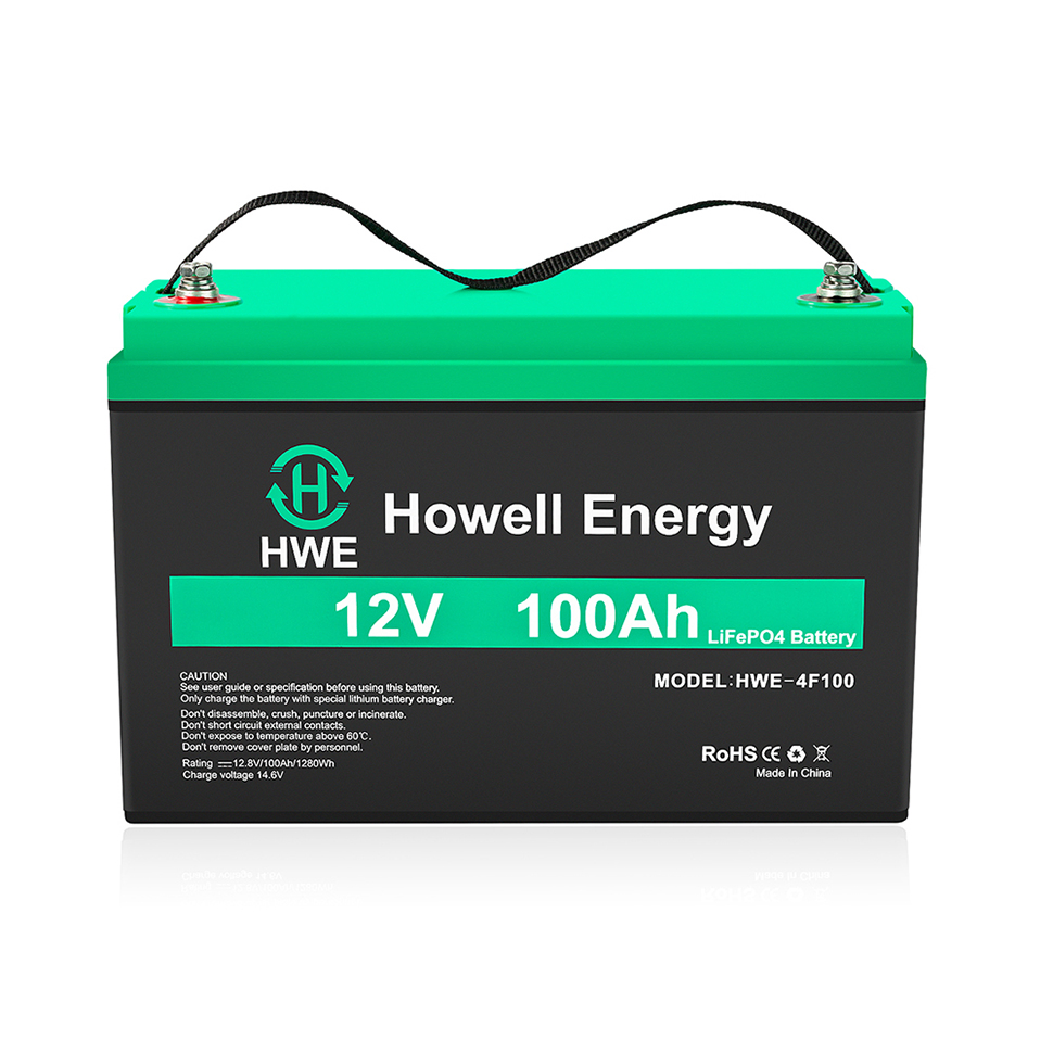 بطارية دورة عميقة 12V 100ah LiFePO4 بطارية ليثيوم أيون صوديوم عربة تخييم عربات الجولف/RV/المركبات المنزلية إضاءة شمسية ضوء فيضان شمسي ضوء شارع شمسي دراجة نارية