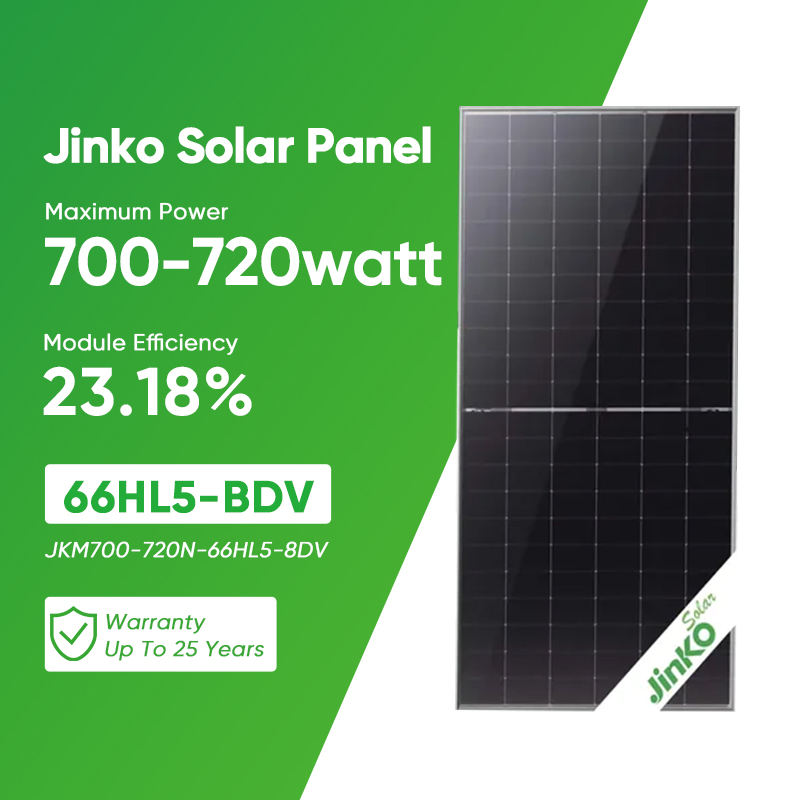 جينكو 700W 66hl5-Bdv لوحة شمسية 700W 156 خلية لوحة شمسية توكون نوع بي ثنائي الوجه لوحة ضوئية أحادية البلورة 700W 710W 720W وحدة الطاقة الشمسية للبيع